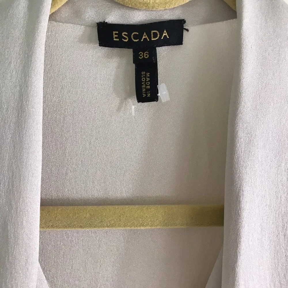 Lovely Silver Silk Escada Blouse, 36 (Fits Medium) NWOT - Picture 4 of 8